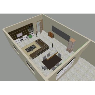 Tv y comedor 3d