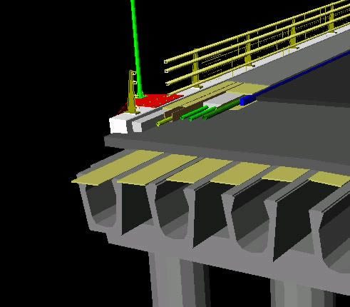 3D-Modell und Einrichtungen der Trägerbrücke