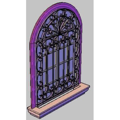 Ventana Arqueada con Detalles Artisticos