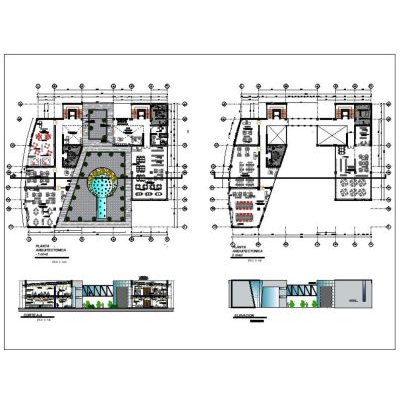 Desarrollo de una biblioteca de un parque metropolitano - autocad