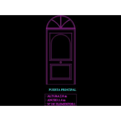 Puerta Arqueada de Madera con Ventana Superior