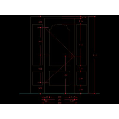 Diseno de Puerta Doble en Alzado