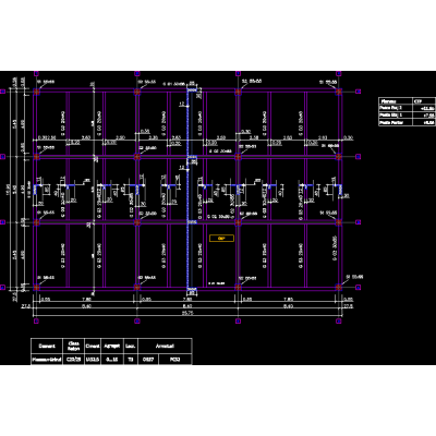 Plano de encofrado para una placa de hormigon armado