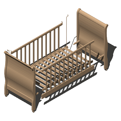 Cuna de Madera en 3D