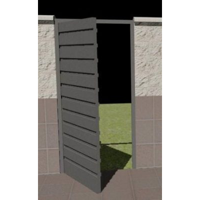 Muro de cierre con puerta metalica.