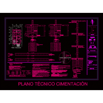 Plano estructuralzapatas; proyecto casa habitacion
