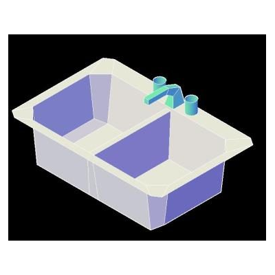 Lavabo Doble 3D Moderno