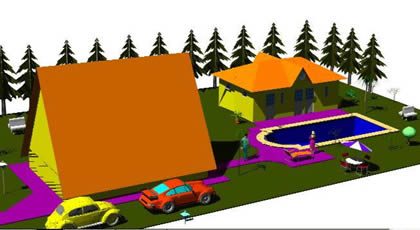 projet de piscine 3d dans une maison alpine