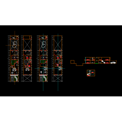 Casa de 7 x 40 en 2d