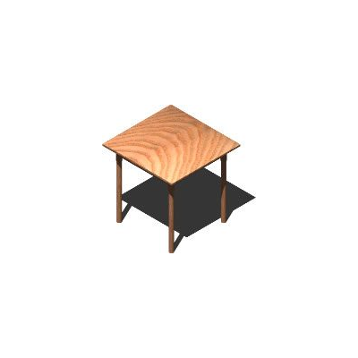 3D Square Wooden Table
