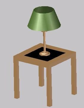 Tisch mit Lampe