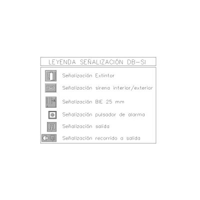 Leyenda Senalizacion Elementos Extincion Incendios Y Senalizacion, Segun Cte-Db-Si