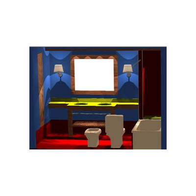 Bano 3d azul