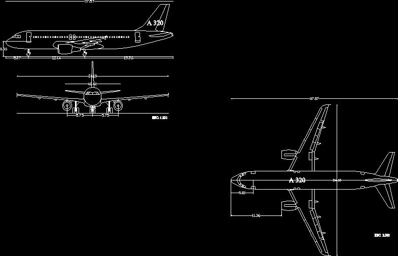 A-320. Flugzeug - Ansichten