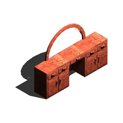Tocador con Espejo Arqueado