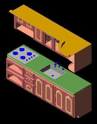 armário de cozinha 3D