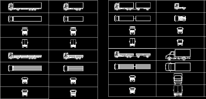 Différents types de véhicules - camions
