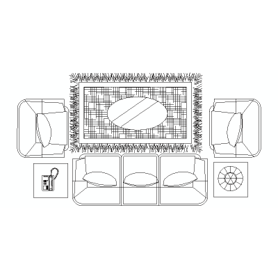 Conjunto de móveis de sala de estar