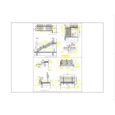 Escalera metalica con pasos de concreto