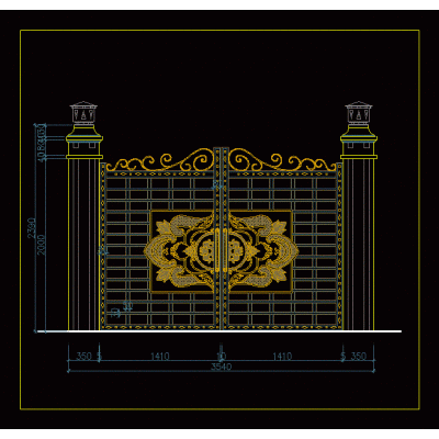 Dibujo de puerta principal .