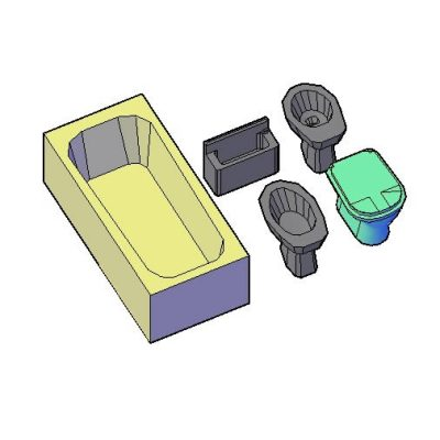 Conjunto Completo de Bano 3D