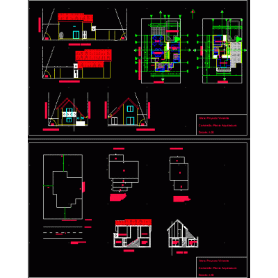 Plano arquitectura. casa dos pisos