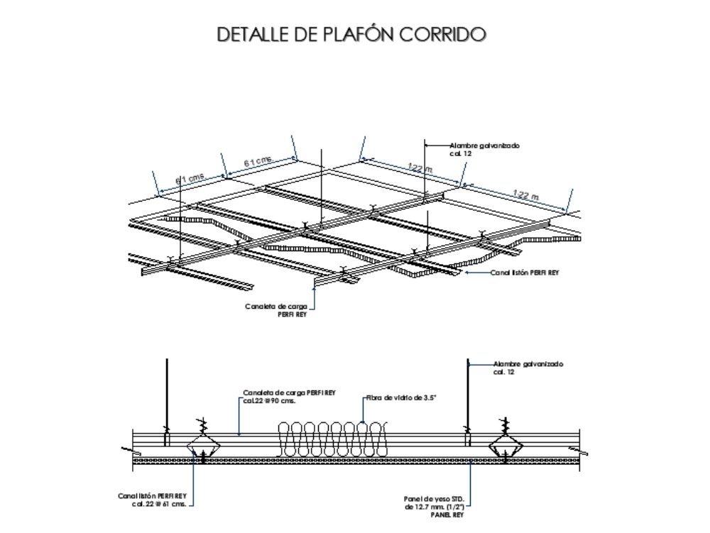 Detalle De Plafón Corrido En DWG | Librería CAD