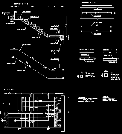 Escada de concreto armado - detalhes