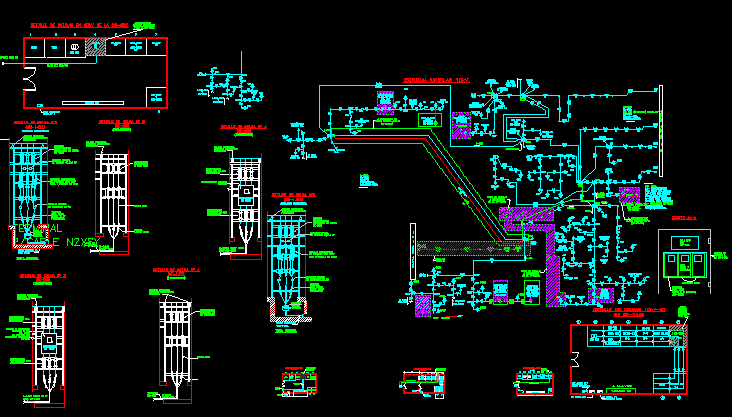 Detail of cells and schemes 10kv; by extension of medium voltage network