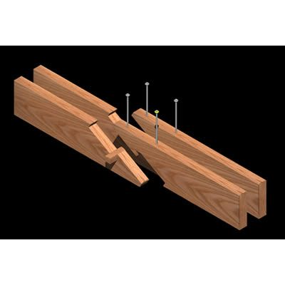 Union rayo de jupiter por estereotomia. madera