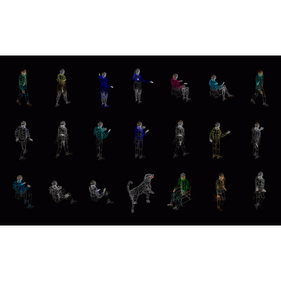 Personas alzado 3d