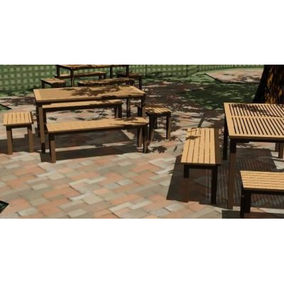 Outdoor table and bench set. max