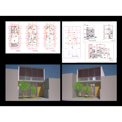 Moderna Vivienda Unifamiliar con Jardin Interior