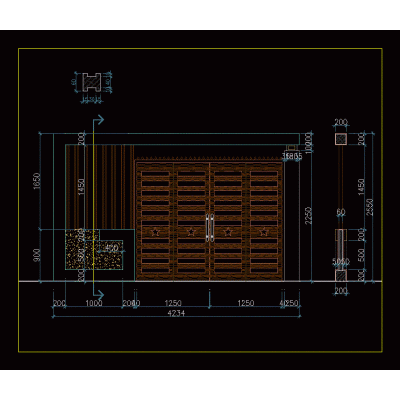 Dibujo de puerta principal .