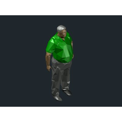 Hombre obeso 3d