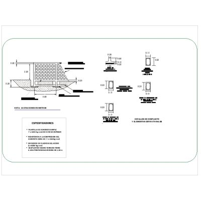 Muro perimetral de albanileria - autocad