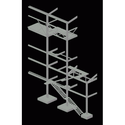 Escalera metalica 3d
