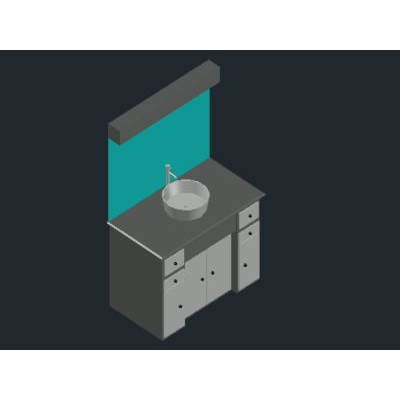 Mueble con lavamanos para bano