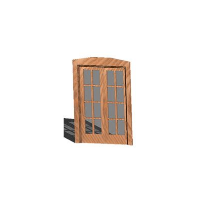 Puerta vidriera 2 hojas en 3d - vidrio repartido
