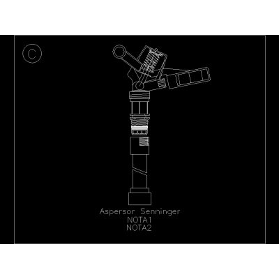 Dibujo autocad aspersor 3-4; para cultivos