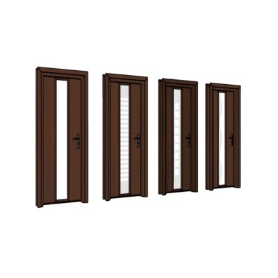 Puerta 3d en madera lista para renderizar