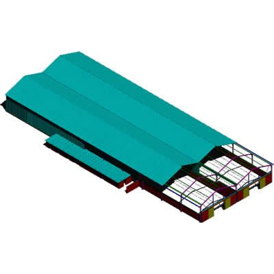 Nave gemela aporticada dxf