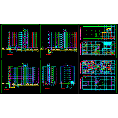 Plano Completo de Edificio de 8 Pisos