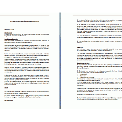 Especificaciones tecnicas de instituciones  sanitarias