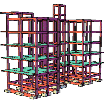 Estructura de hormigon de edificio en 3d