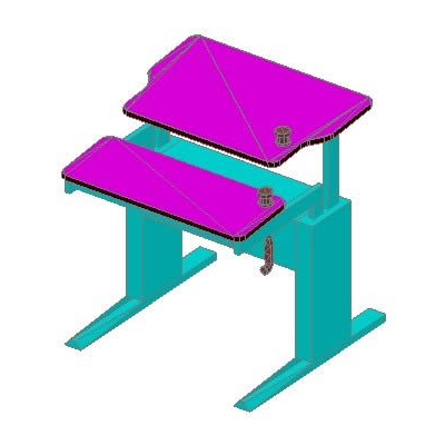 Pupitre escolar 3d
