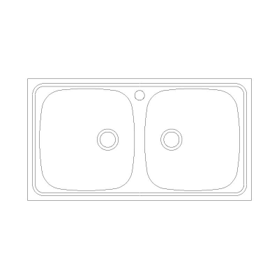 Fregadero 2 Senos Dimensiones 0,80 x 0,40 M