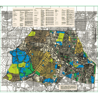 Mapa de la delegacion de coyoacan . mexico