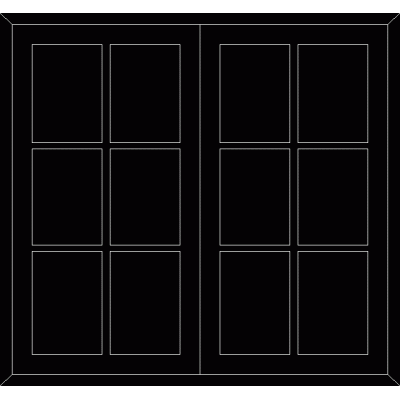 Ventana de Madera con Paneles Cuadrados