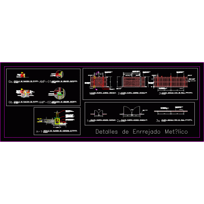Detalles de enrrejado metalico